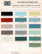 Load image into Gallery viewer, 1960's Dodge Paint Colors