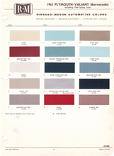 Load image into Gallery viewer, 1960's Plymouth/Valiant Paint Colors