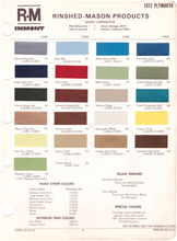 Load image into Gallery viewer, 1970's Plymouth Paint Colors