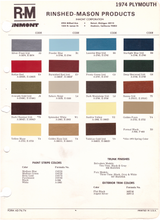 Load image into Gallery viewer, 1970's Plymouth Paint Colors